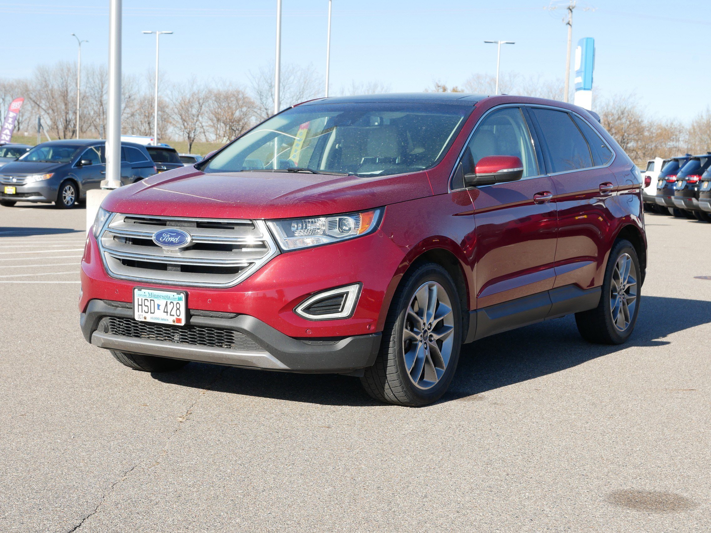 Used 2015 Ford Edge Titanium with VIN 2FMPK4K87FBB96640 for sale in Waite Park, MN
