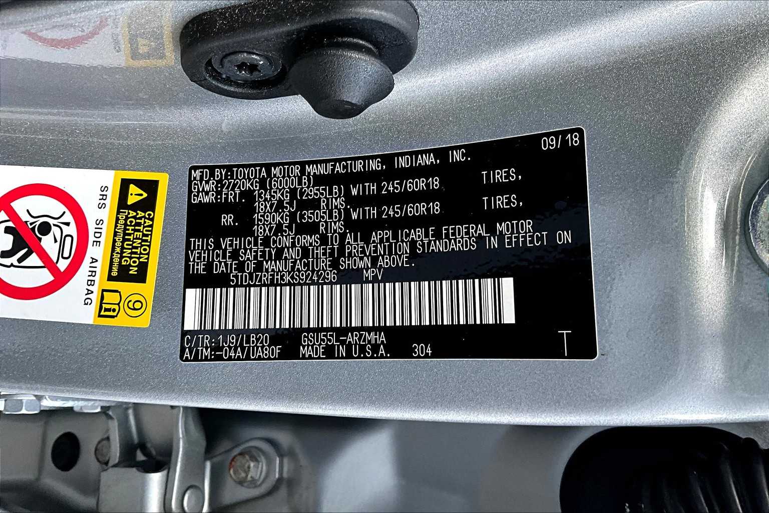 2019 Toyota Highlander XLE photo 33