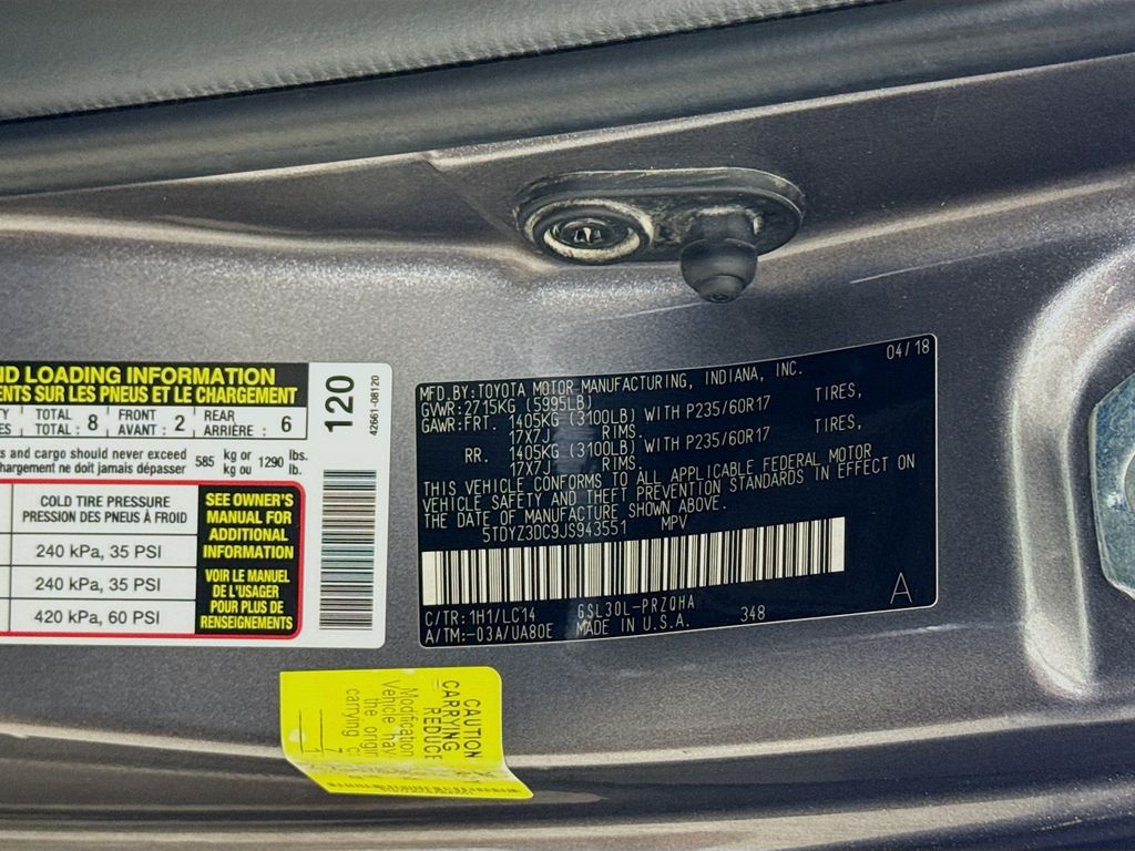 2018 Toyota Sienna XLE Premium photo 33