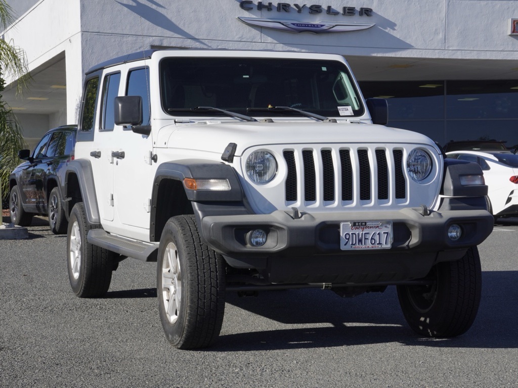 Used 2020 White Jeep Unlimited Sport S image 1