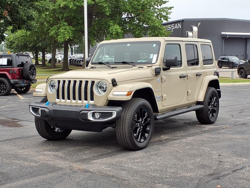 Used 2022 Jeep Wrangler Unlimited Sahara 4XE with VIN 1C4JJXP62NW232981 for sale in Kansas City