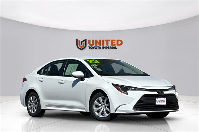 Certified 2023 Toyota Corolla LE with VIN JTDB4MEE8P3000989 for sale in Imperial, CA