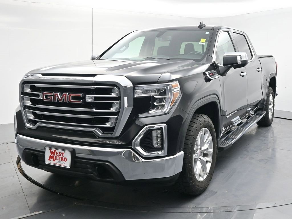 Used 2021 GMC Sierra 1500 SLT with VIN 1GTU9DEL1MZ385541 for sale in Monticello, Minnesota