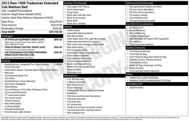 2012 RAM Ram 1500 Pickup Tradesman
