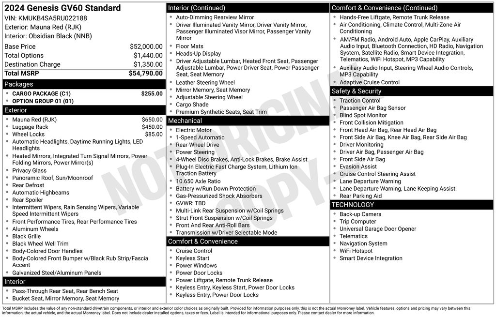 Used 2024 GENESIS GV60 Standard with VIN KMUKB4SA5RU022188 for sale in Highland Park, IL