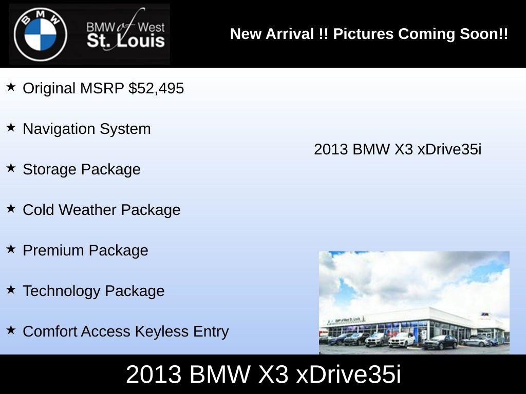 Used 2013 BMW X3 xDrive35i with VIN 5UXWX7C53DL979666 for sale in Manchester, MO