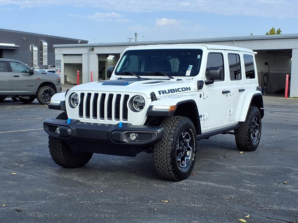 Used 2022 Jeep Wrangler Unlimited Rubicon 4XE with VIN 1C4JJXR60NW229400 for sale in Kansas City
