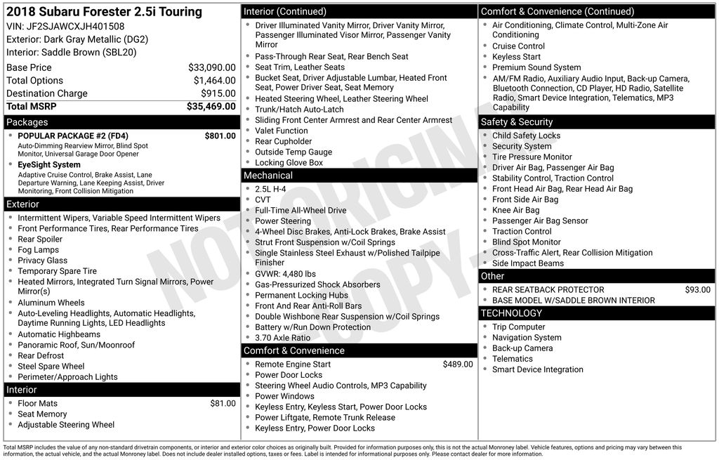 2018 Subaru Forester Touring's photo