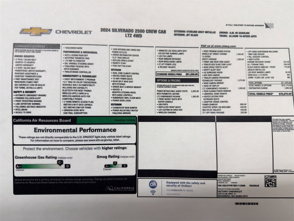 Used 2024 Chevrolet Silverado 2500HD LTZ with VIN 2GC4YPE78R1113088 for sale in Kansas City