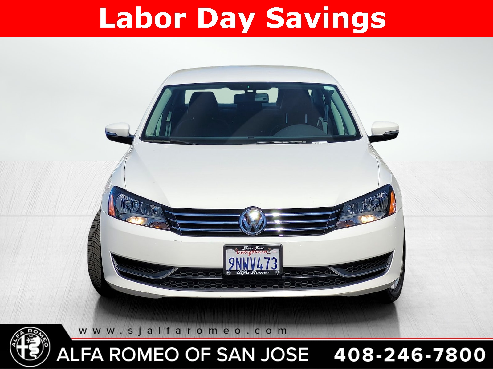 Used 2013 Volkswagen Passat SE with VIN 1VWBP7A38DC130289 for sale in San Jose, CA