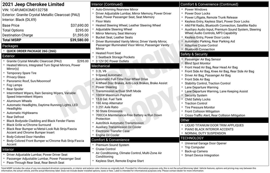 Used 2021 Jeep Cherokee Limited with VIN 1C4PJMDX3MD132758 for sale in Glen Mills, PA