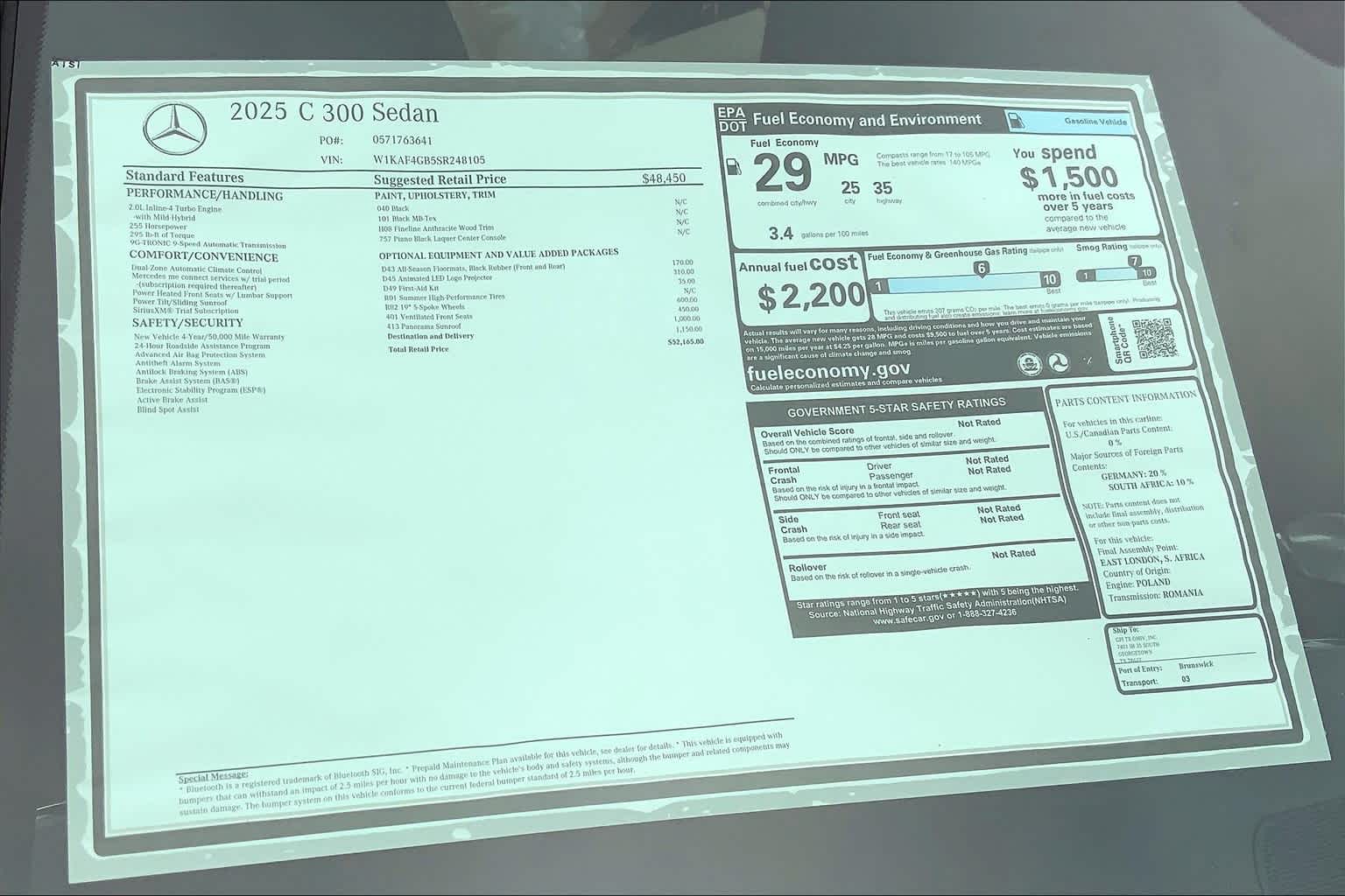 2025 Mercedes Benz C 300 photo 18