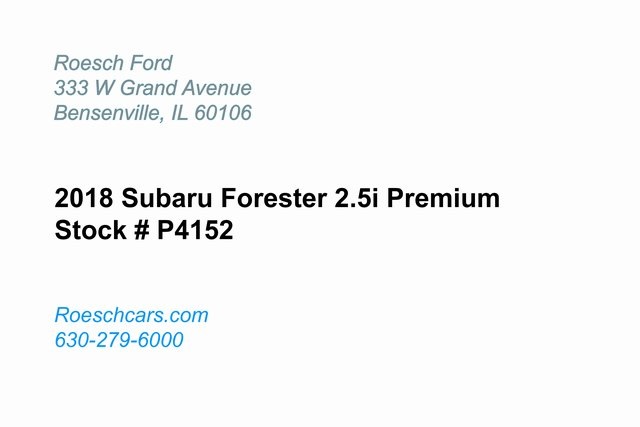 Used 2018 Subaru Forester Premium with VIN JF2SJAGC0JH580902 for sale in Bensenville, IL