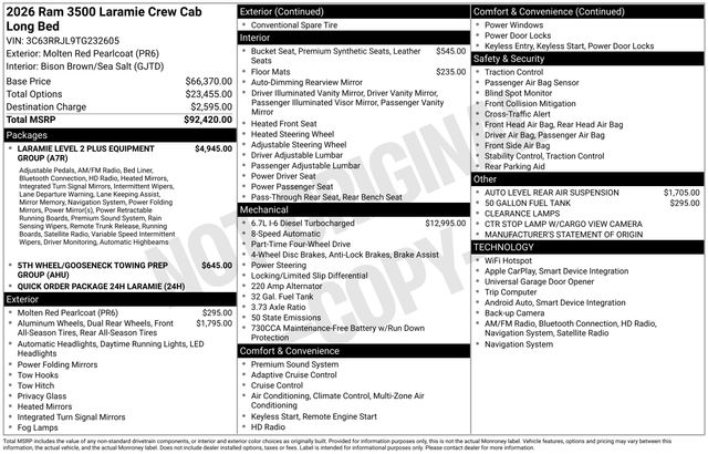 2026 RAM Ram 3500 Pickup Laramie's photo