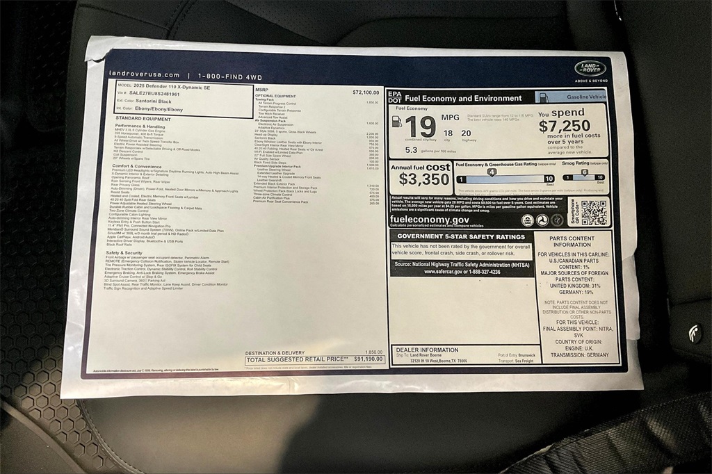 2025 Land Rover Defender 110 X-Dynamic SE photo 13