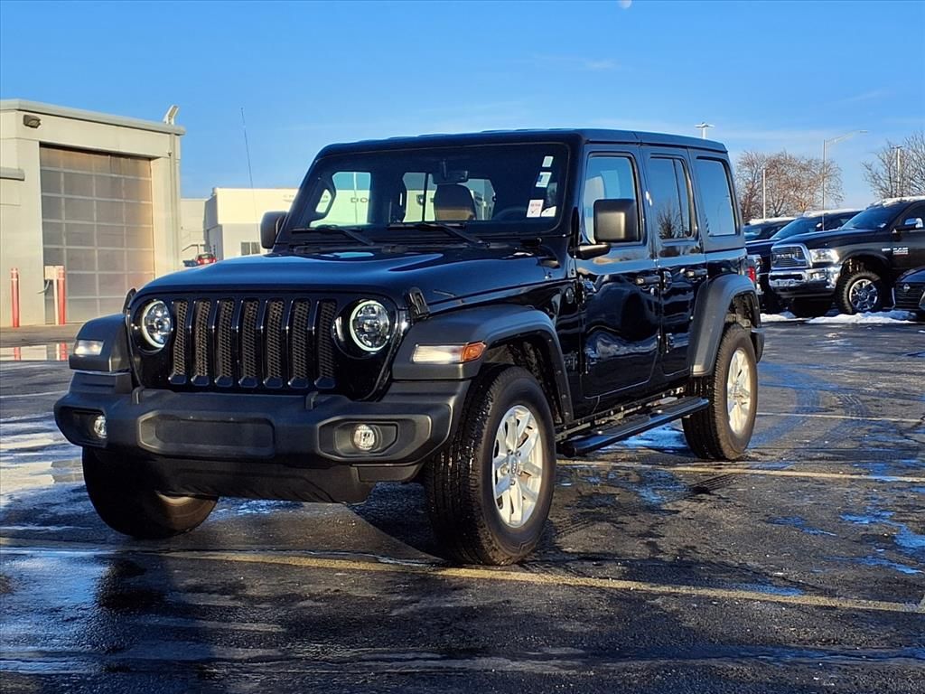 Used 2023 Jeep Wrangler 4-Door Sport S with VIN 1C4HJXDN9PW633442 for sale in Kansas City