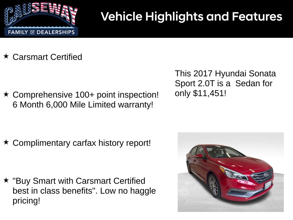 Used 2017 Hyundai Sonata Sport with VIN 5NPE34AB7HH456810 for sale in Stafford Township, NJ