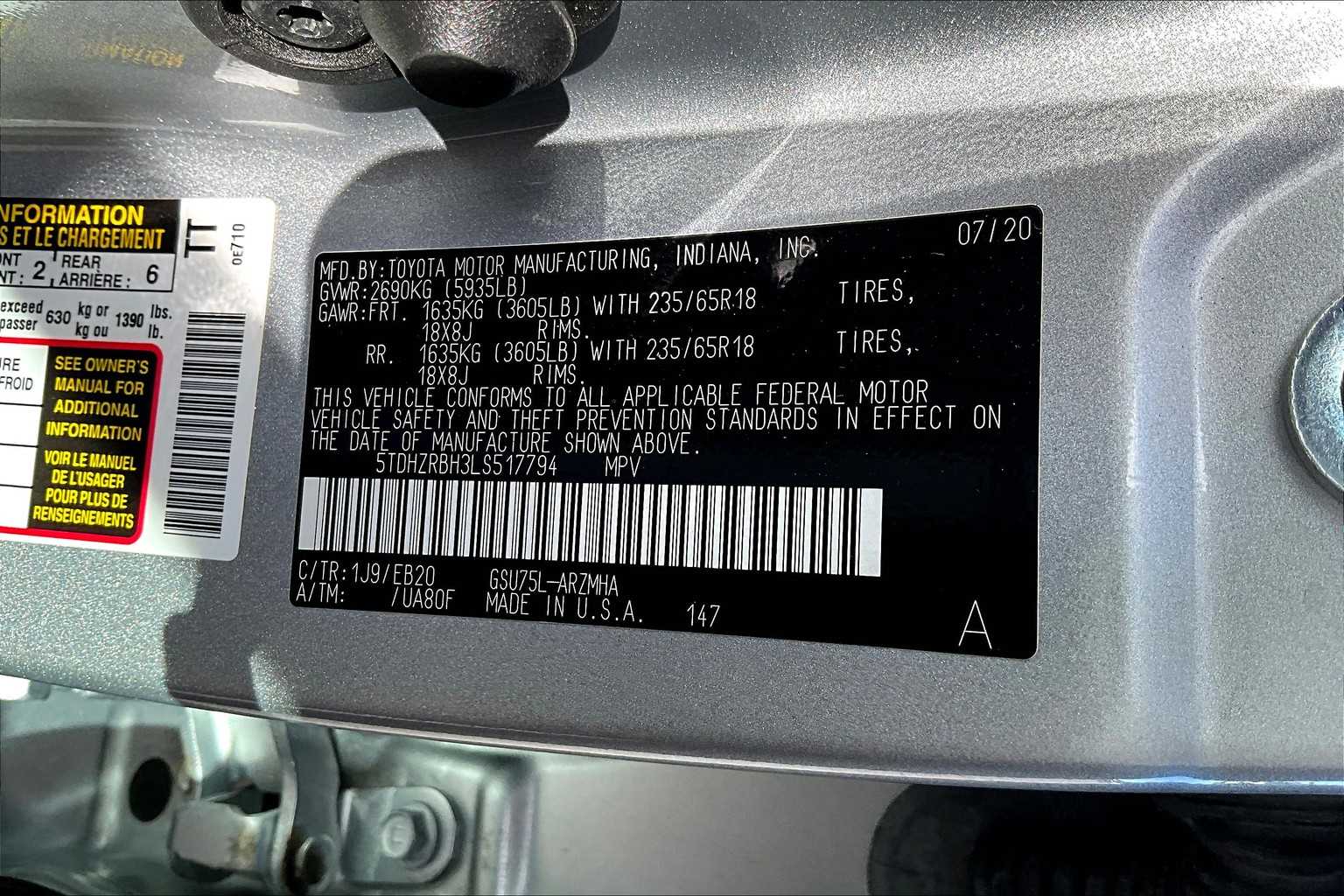 2020 Toyota Highlander XLE photo 24