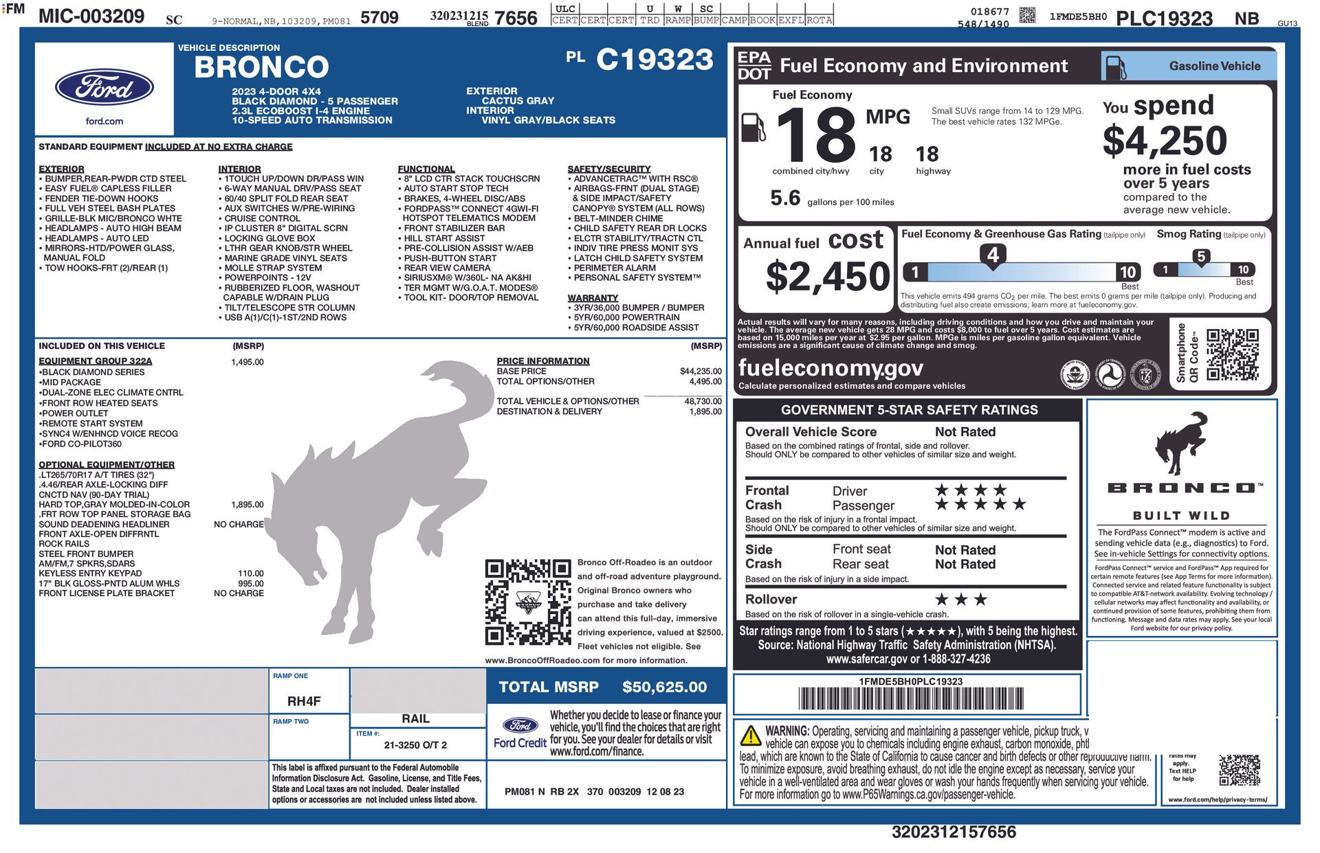 2023 Ford Bronco 4-Door Black Diamond's photo