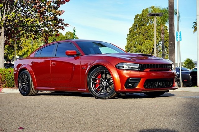 Used 2021 Orange Dodge R/T Scat Pack Widebody image 1