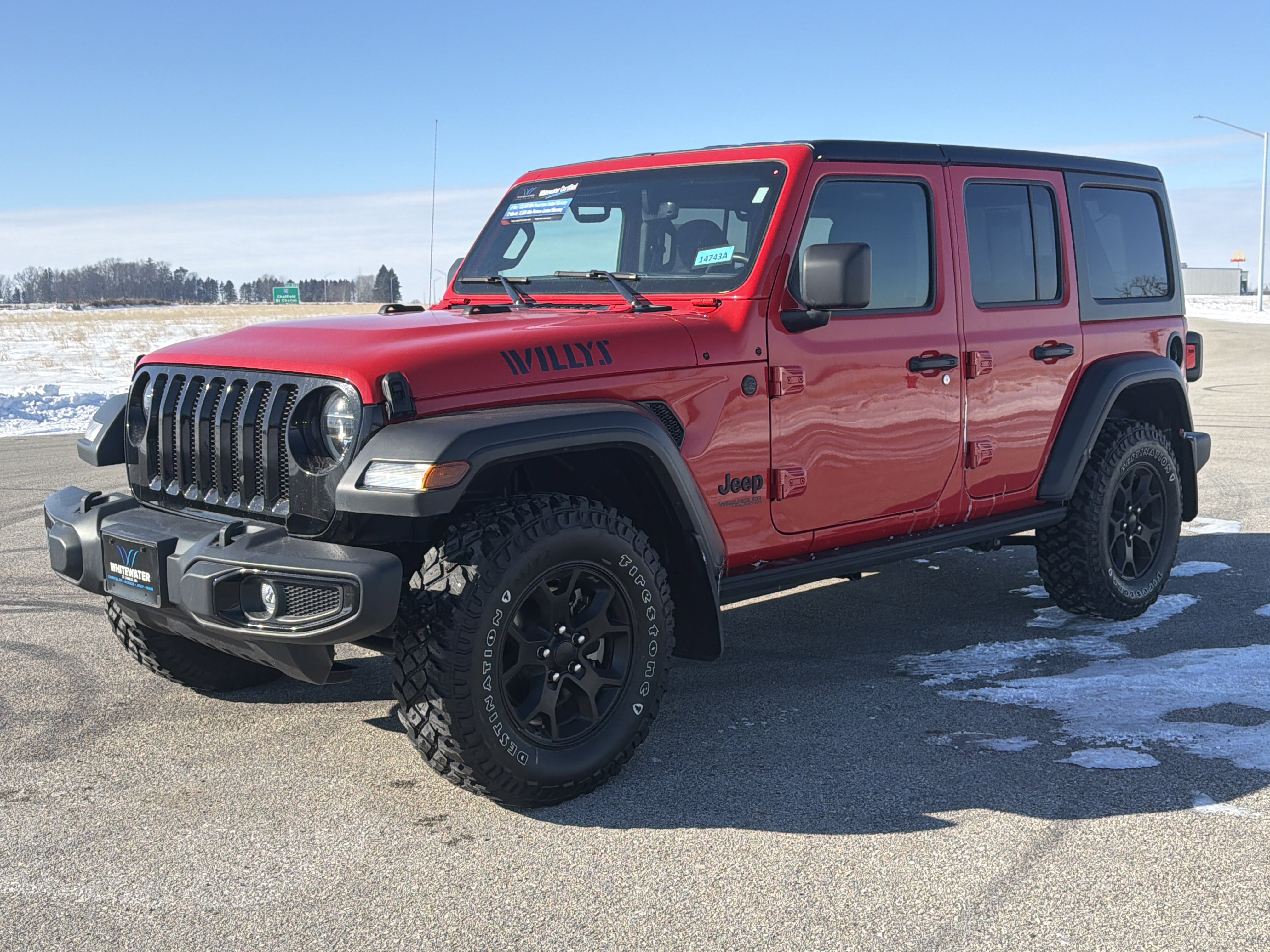 Used 2022 Jeep Wrangler Unlimited Willys with VIN 1C4HJXDN5NW264043 for sale in Saint Charles, Minnesota