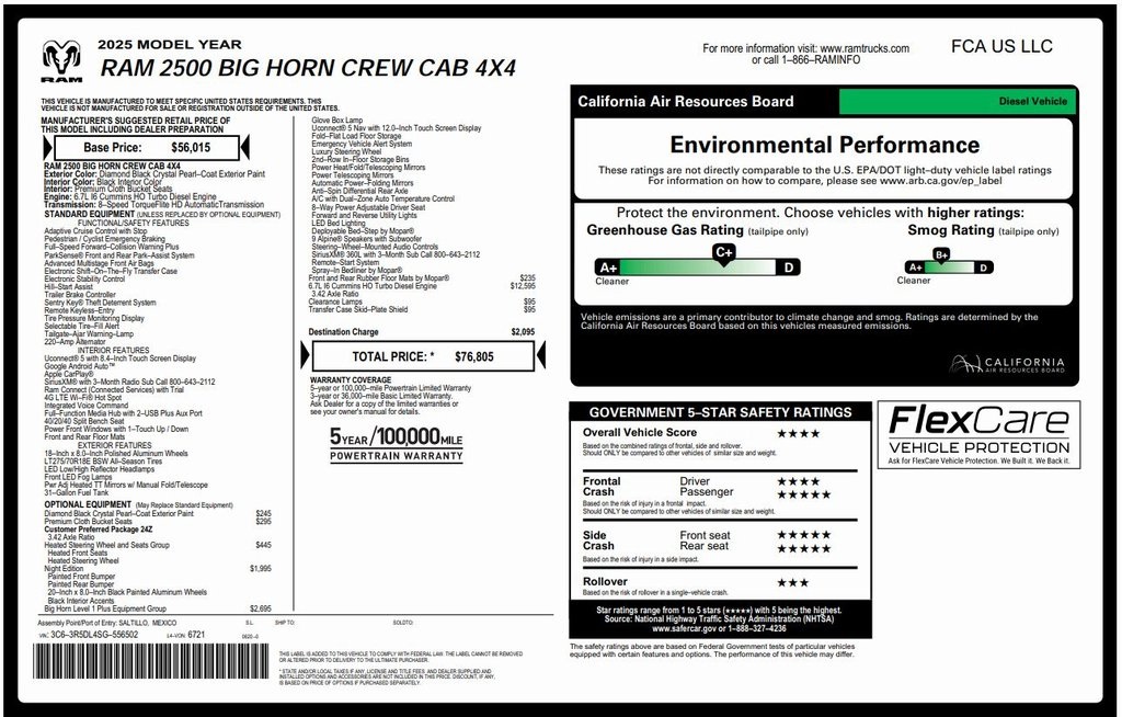 Used 2025 RAM Ram 2500 Pickup Big Horn with VIN 3C63R5DL4SG556502 for sale in Kansas City