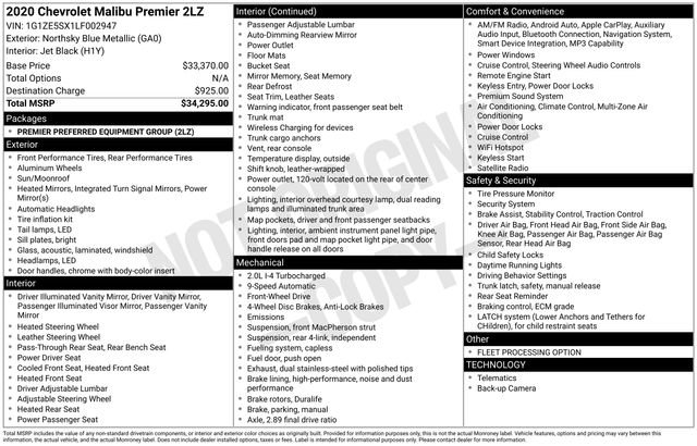 2020 Chevrolet Malibu Premier's photo