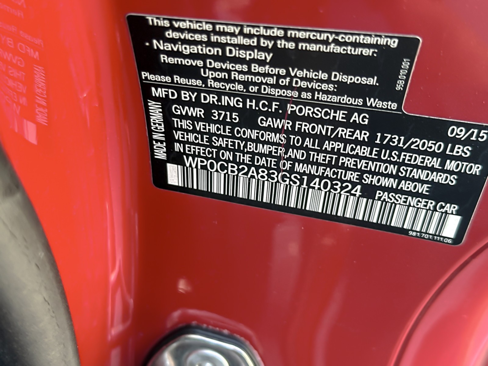 2016 Porsche Boxster S photo 29