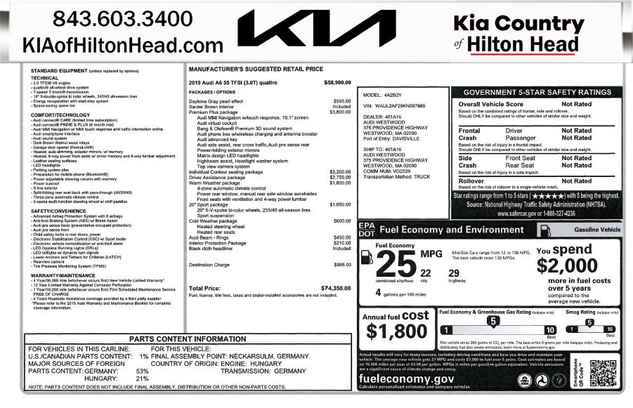 2019 Audi A6 Premium Plus's photo