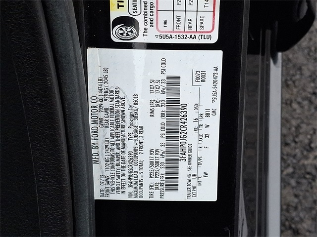 2012 Ford Fusion SEL photo 28