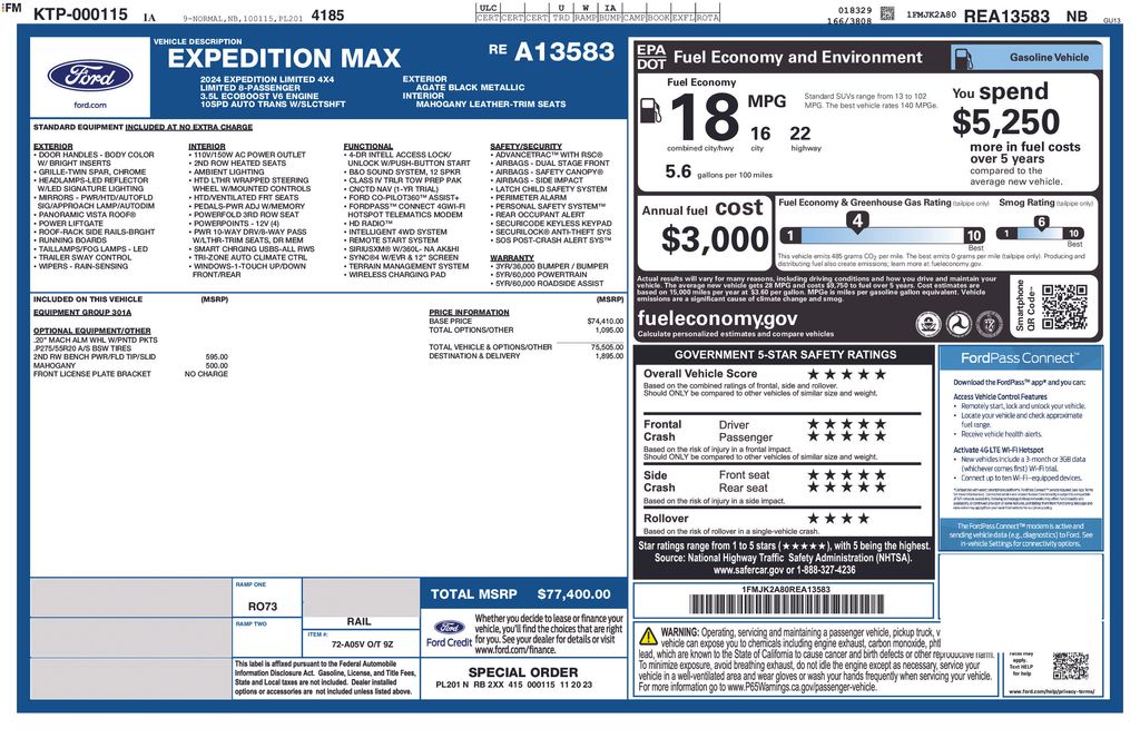 Used 2024 Ford Expedition Limited with VIN 1FMJK2A80REA13583 for sale in Elk River, Minnesota