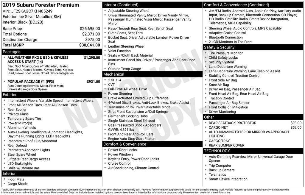 2019 Subaru Forester Premium's photo