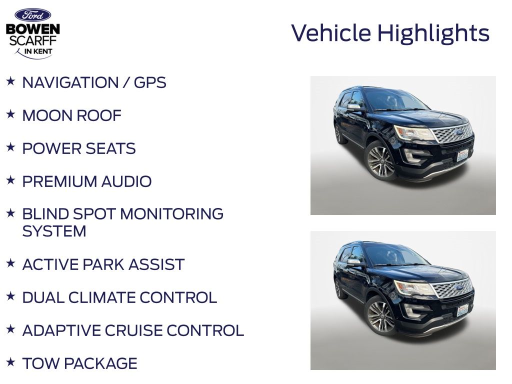 Certified 2017 Ford Explorer Platinum with VIN 1FM5K8HT3HGE25336 for sale in Kent, WA