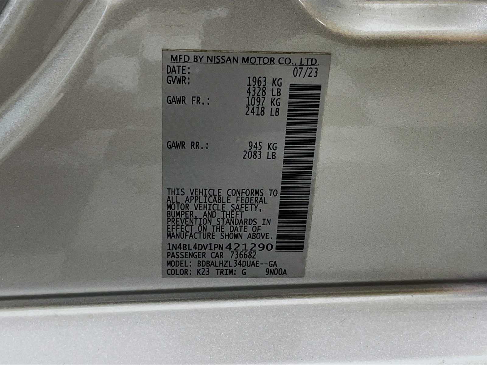 2023 Nissan Altima 2.5 SV photo 31