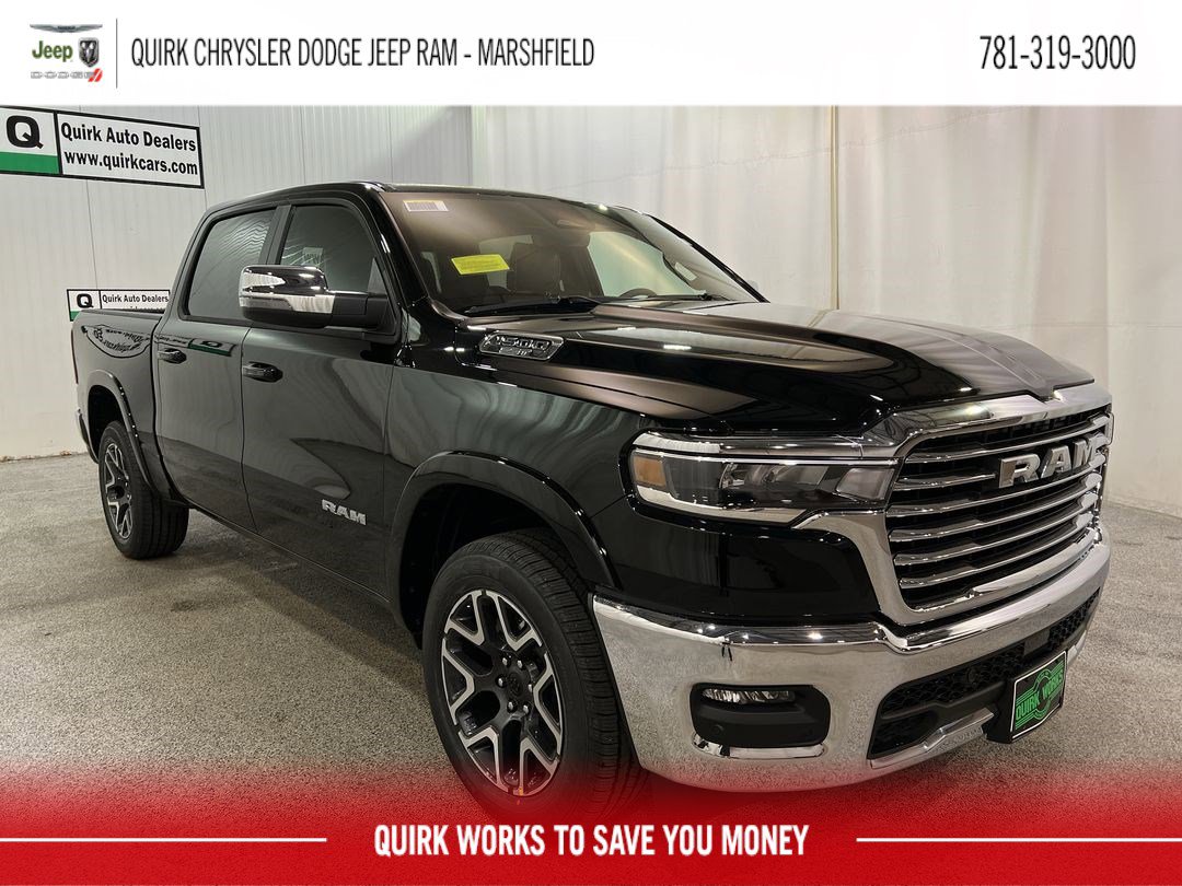 New 2025 Diamond Black Crystal Pearlcoat Ram Laramie image 1