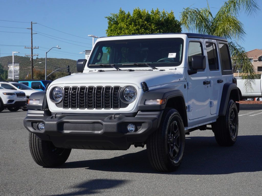 New 2026 Bright White Clear-Coat Exterior Paint Jeep 4-Door Sport S image 8