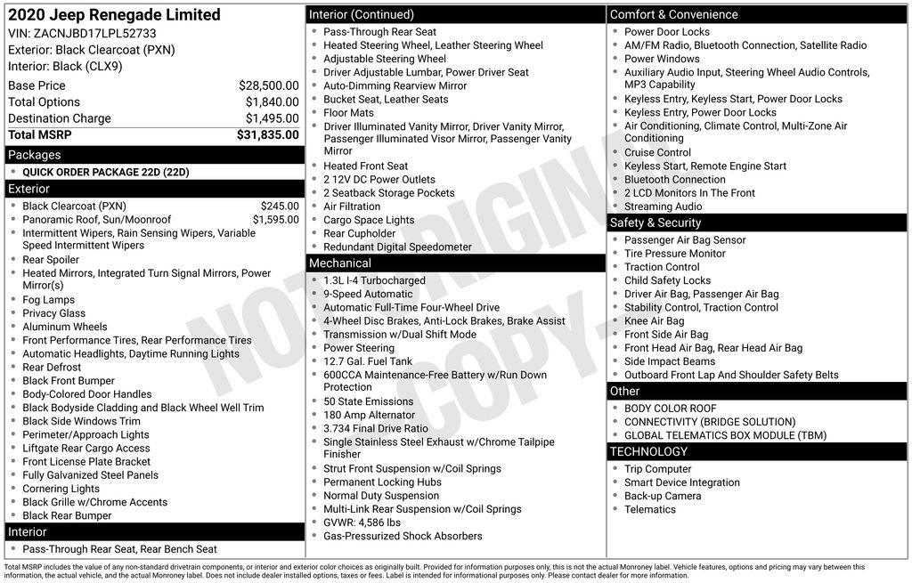 2020 JEEP RENEGADE - Image 30