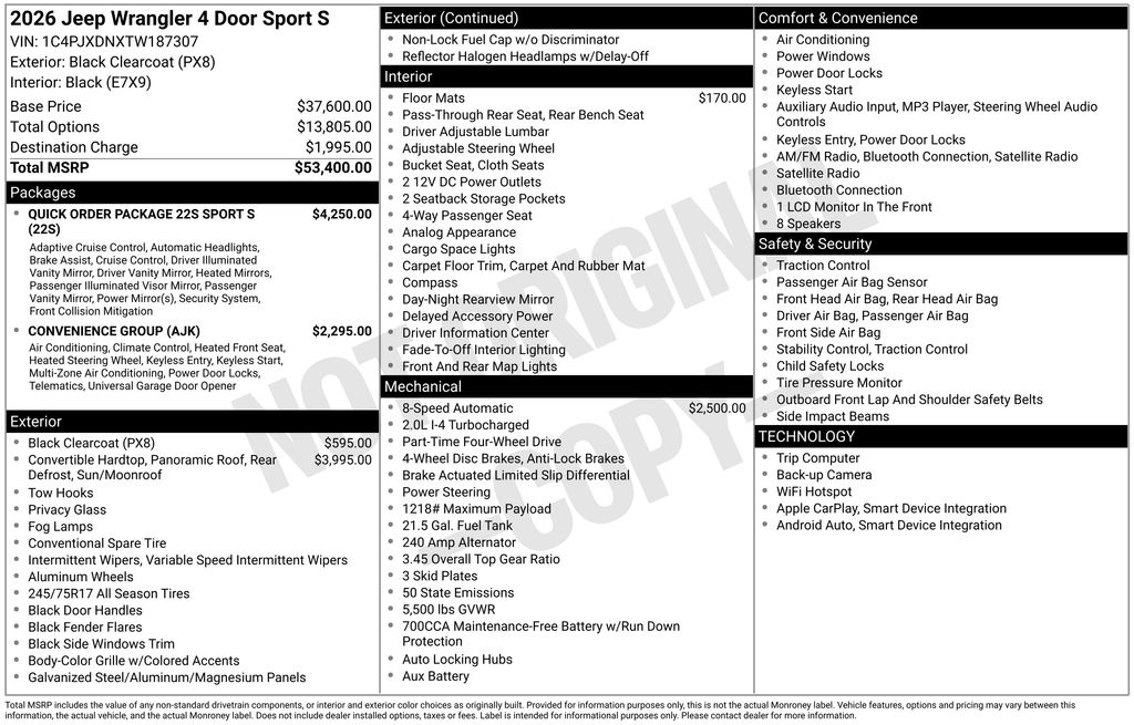 2026 Jeep Wrangler 4-Door Sport S's photo