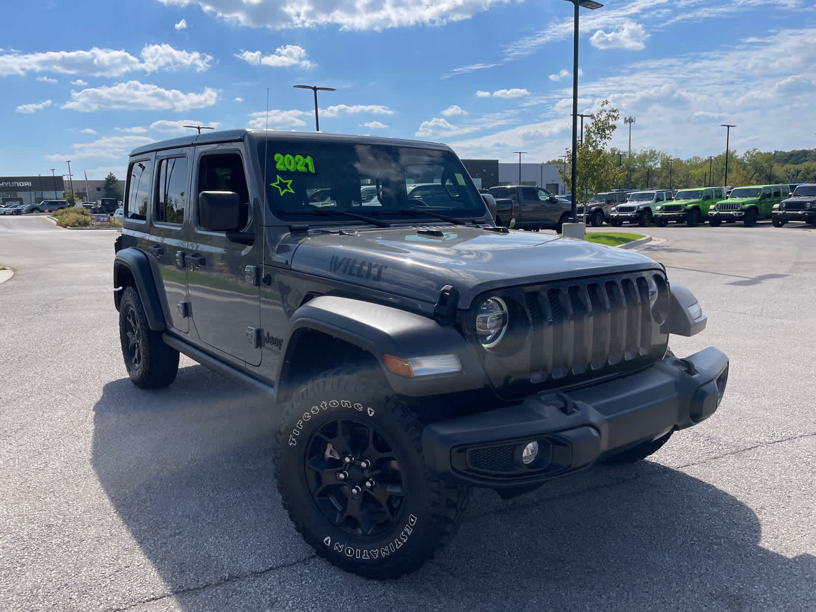 Used 2021 Jeep Wrangler Unlimited Willys with VIN 1C4HJXDM7MW650758 for sale in Kansas City