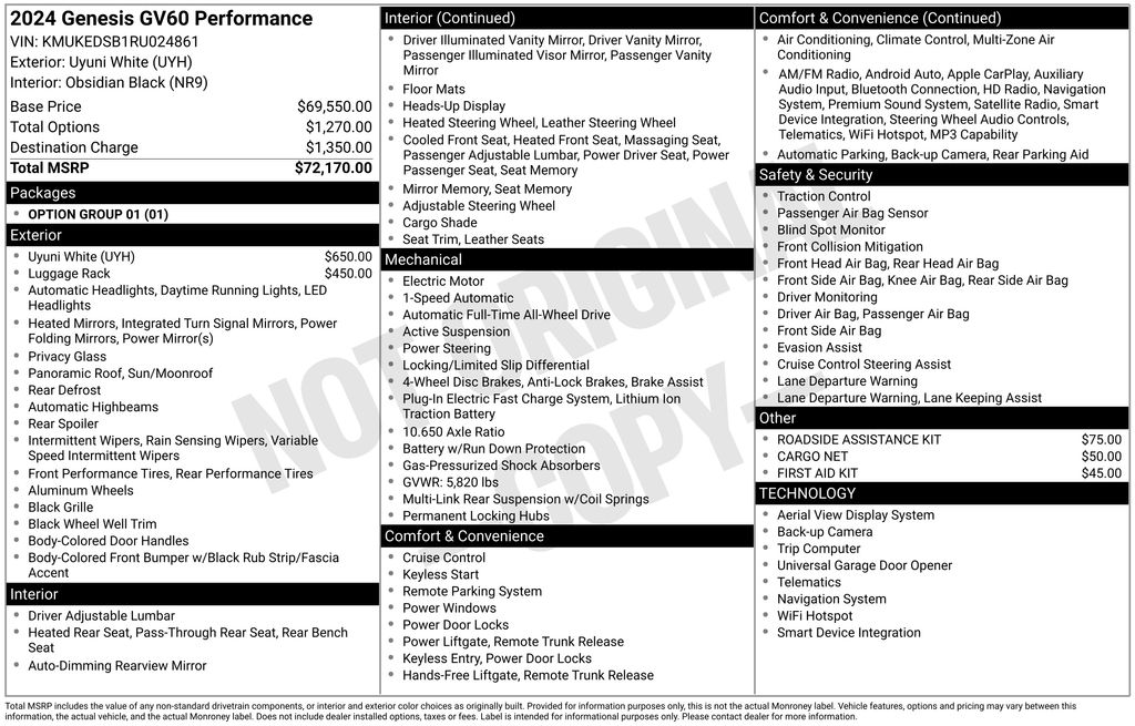 Used 2024 GENESIS GV60 Performance with VIN KMUKEDSB1RU024861 for sale in Highland Park, IL