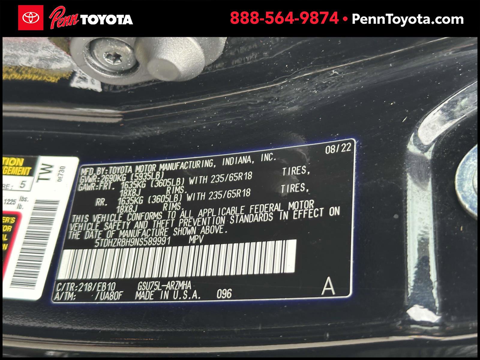 2022 Toyota Highlander XLE photo 15