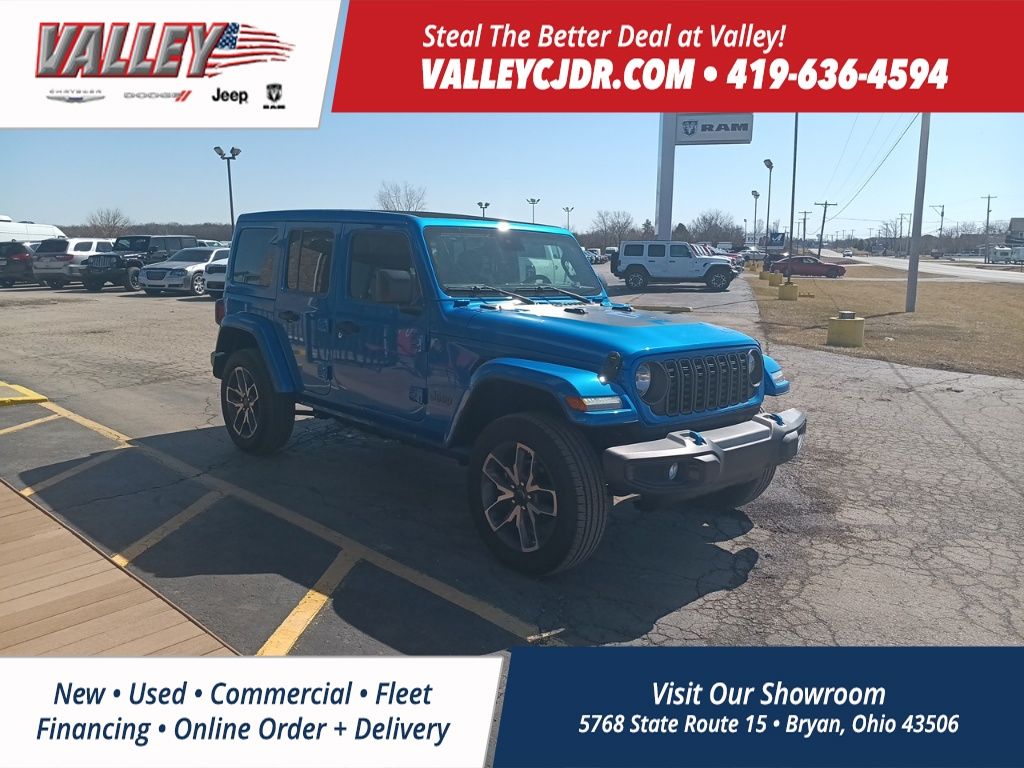 New 2024 Hydro Blue Pearl-Coat Exterior Paint Jeep Sport S 4xe image 1