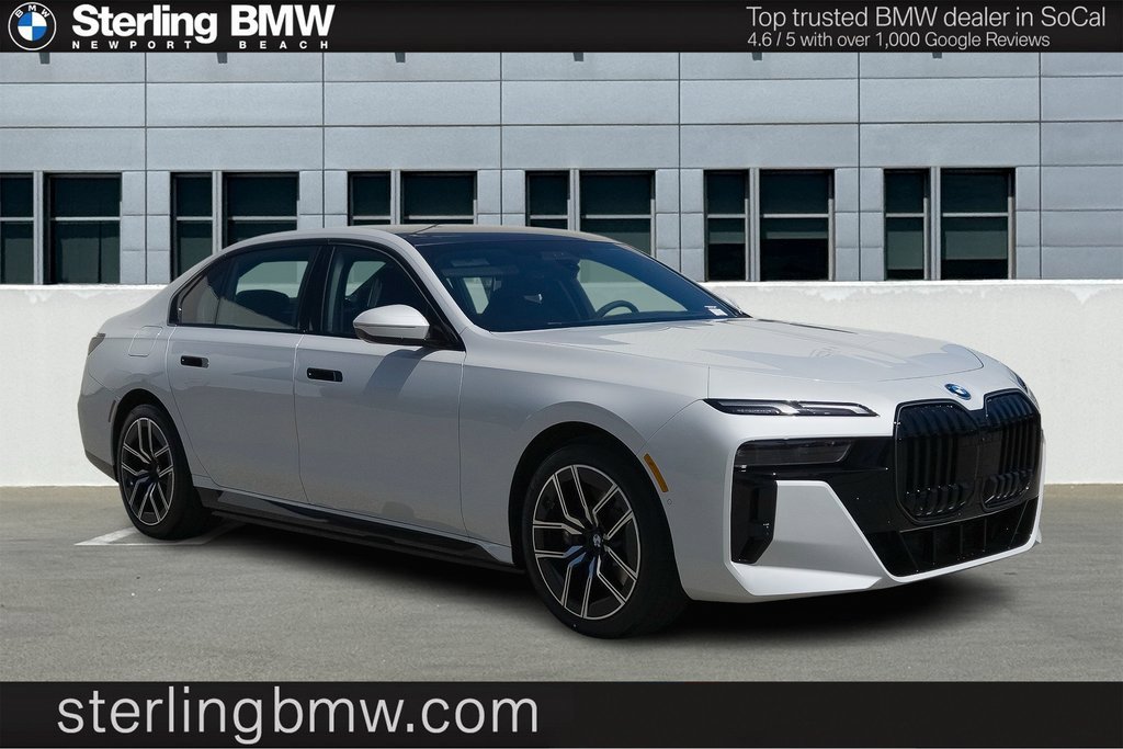 New 2025 Mineral White Metallic BMW 750e xDrive image 1