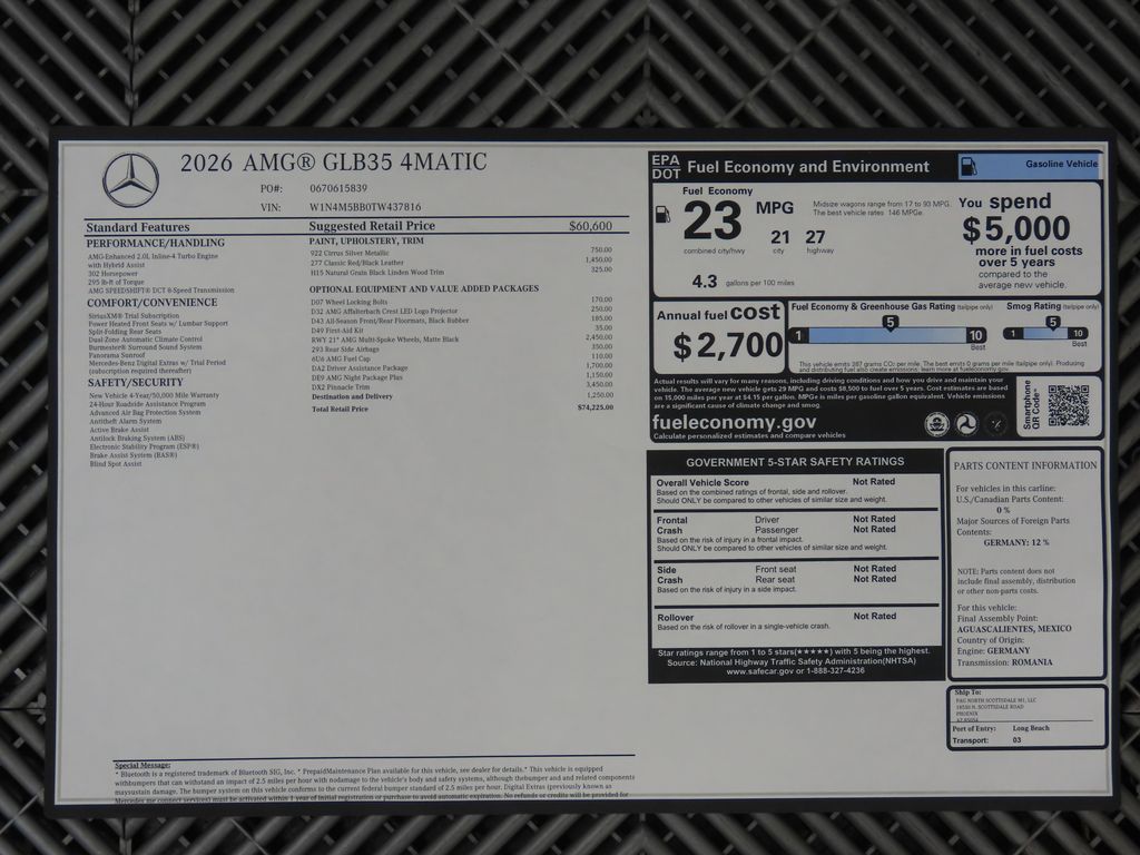 2026 Mercedes Benz GLB 35 AMG 4MATIC photo 8
