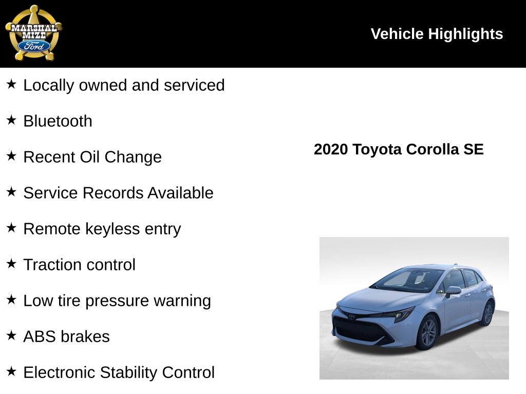 Used 2020 Toyota Corolla Hatchback SE with VIN JTND4RBE8L3104205 for sale in Northfield, Minnesota