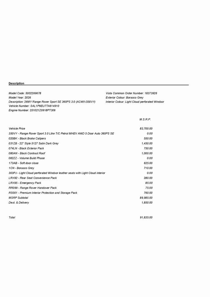 2026 LAND ROVER RANGE ROVER SPORT - Image 1