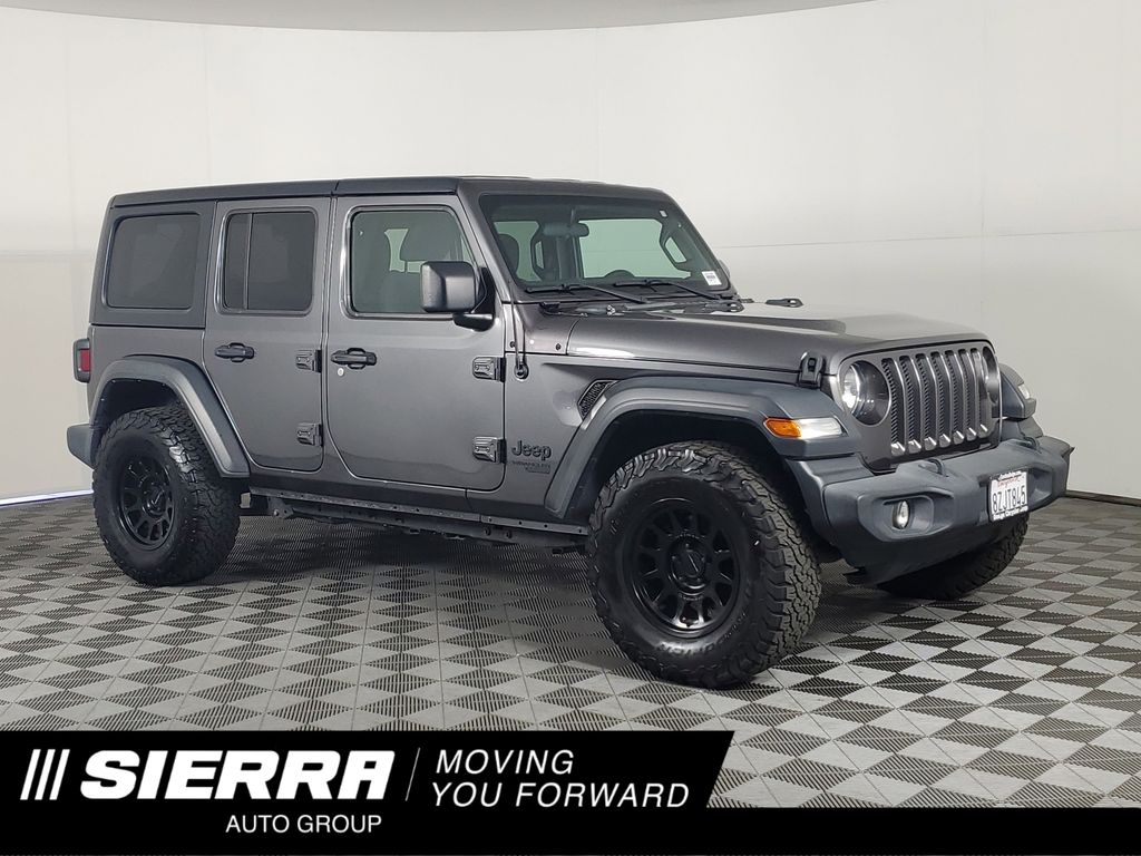 Used 2021 Gray Jeep Unlimited Sport S image 1
