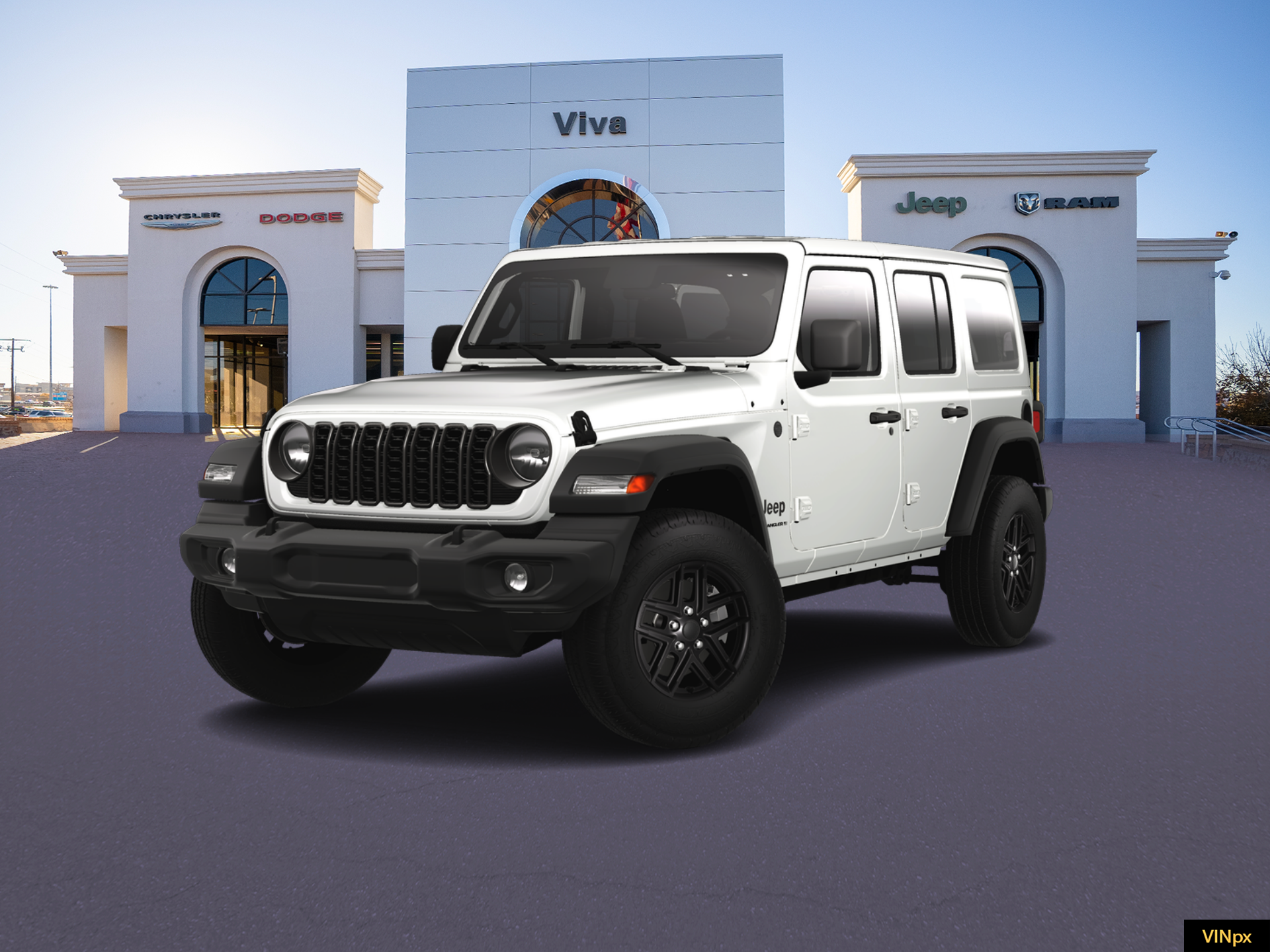 New 2025 Bright White Clear-Coat Exterior Paint Jeep Sport S image 1