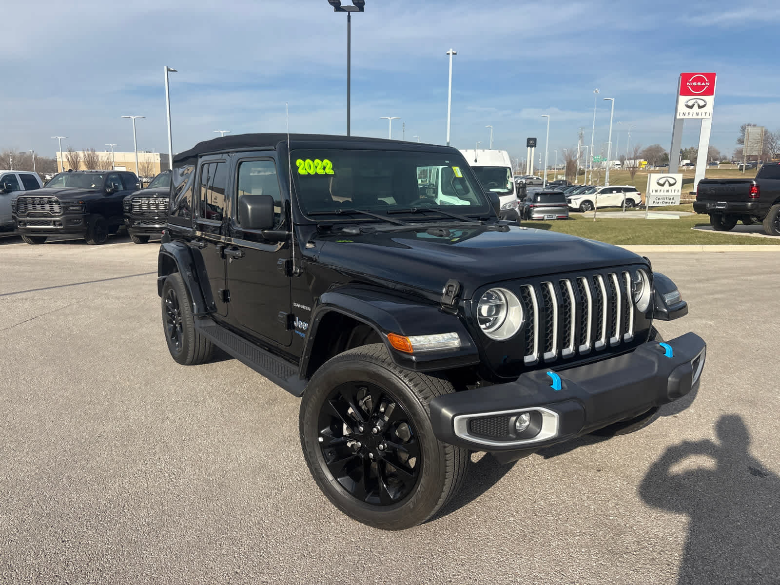 Used 2022 Jeep Wrangler Unlimited Sahara 4XE with VIN 1C4JJXP68NW232967 for sale in Kansas City