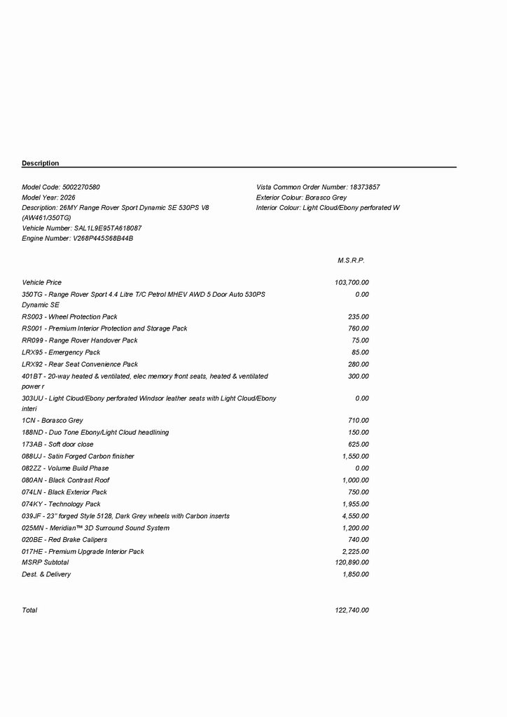 2026 LAND ROVER RANGE ROVER SPORT - Image 1